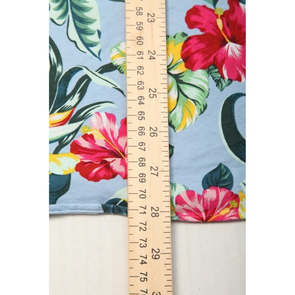 Ralph Lauren Shirt Mens Medium Blue Hawaiian Floral Short Sleeve Button Down - Picture 9 of 10